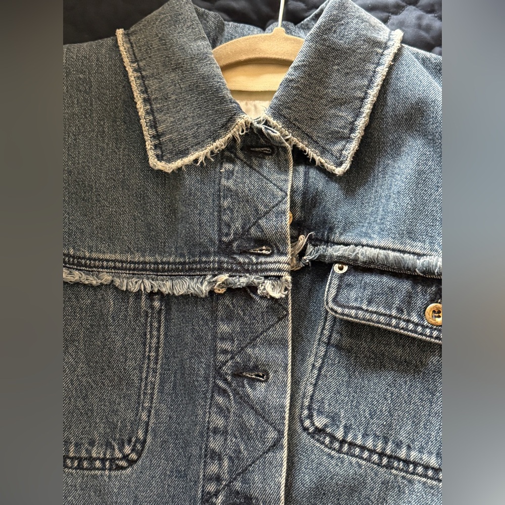 New Acne Studios Oversized Raw-Edge Denim Jacket - Picture 3 of 8